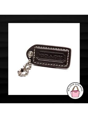 2" Medium COACH BROWN LEATHER KEY FOB BAG CHARM